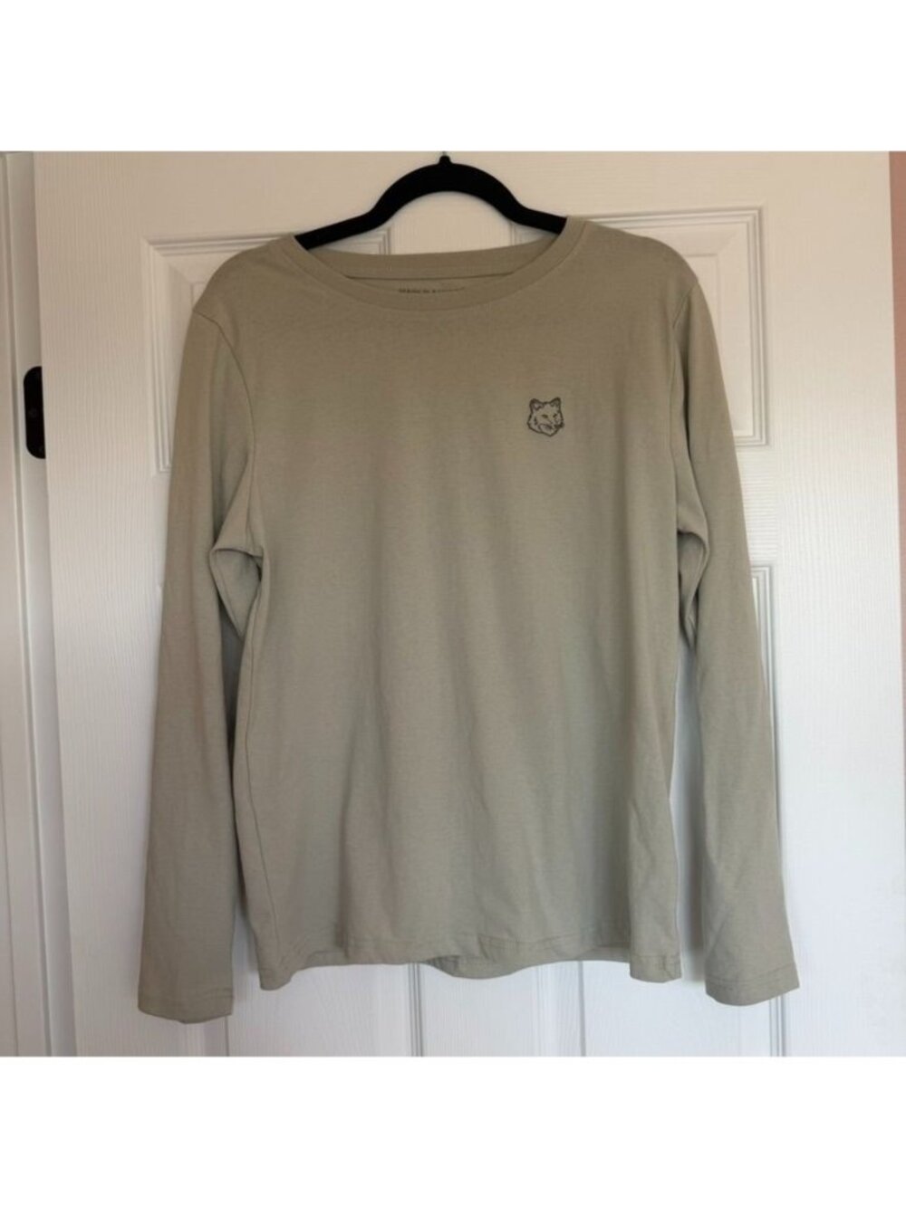 Maison Kitsune x Eva Air Long Sleeve Crewneck Shirt Size Medium Minimalist Quiet